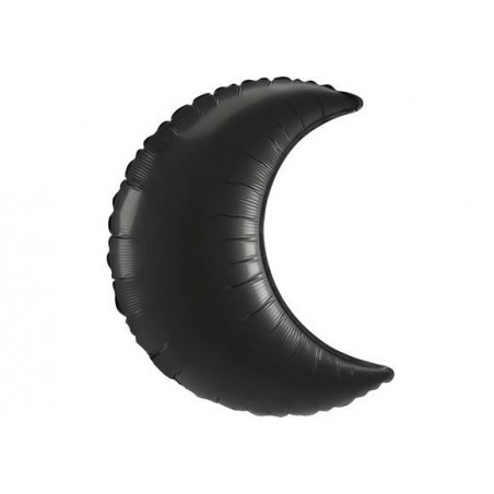 PALLONE MYLAR S/SHAPE MEZZALUNA NERO SATIN 66cm