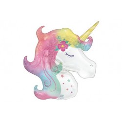 PALLONE MYLAR S/SHAPE UNICORNO INCANTATO 83x73cm