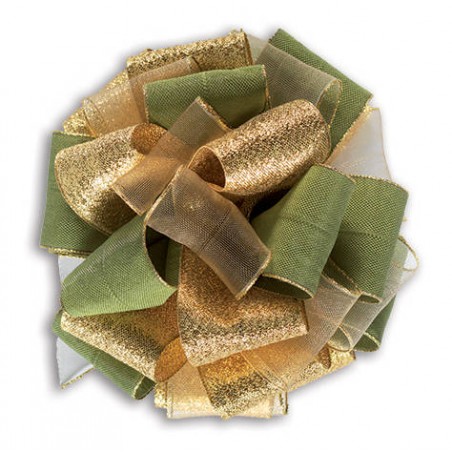 NASTRO TESSUTO MULTIPETALO C/TIRANTE 352 mm40x15mt 11-ORO/VERDE