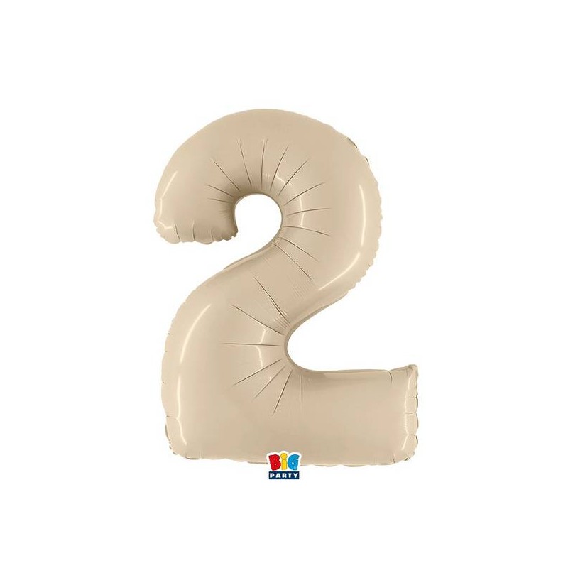 PALLONE NUMERO 2 MYLAR 102cm 40 CREMA