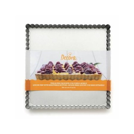 STAMPO CROSTATA FONDO MOBILE QUADRATO 21x21x3,5cm ANTIADERENTE