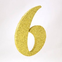 NUMERO POLISTIROLO GLITTER mm120x90 6 ORO