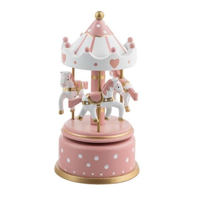 GIOSTRA IN LEGNO C/CAVALLI BIMBA H.17cm ø8cm 1pz