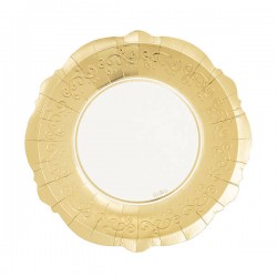 PIATTI LIBERTY ø27cm BIANCO BORDO ORO 8pz