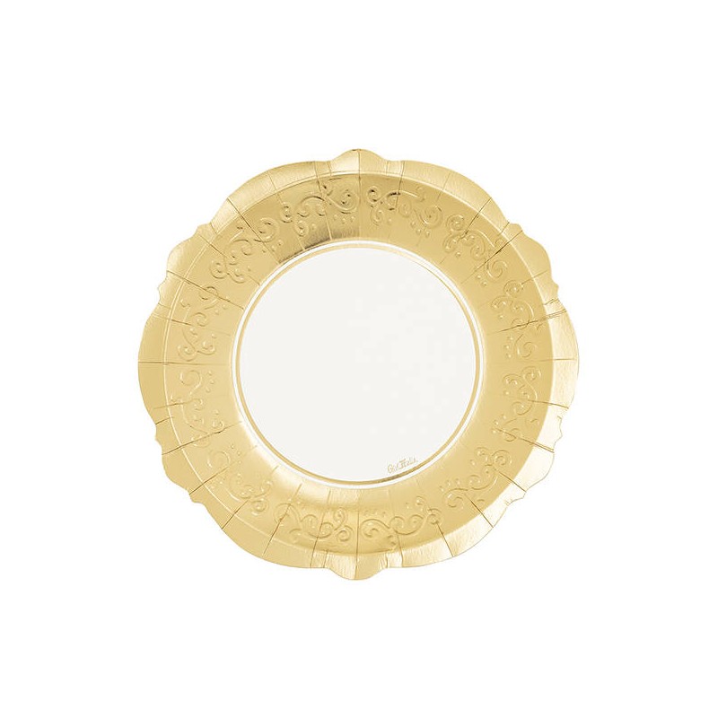 PIATTI LIBERTY ø27cm BIANCO BORDO ORO 8pz