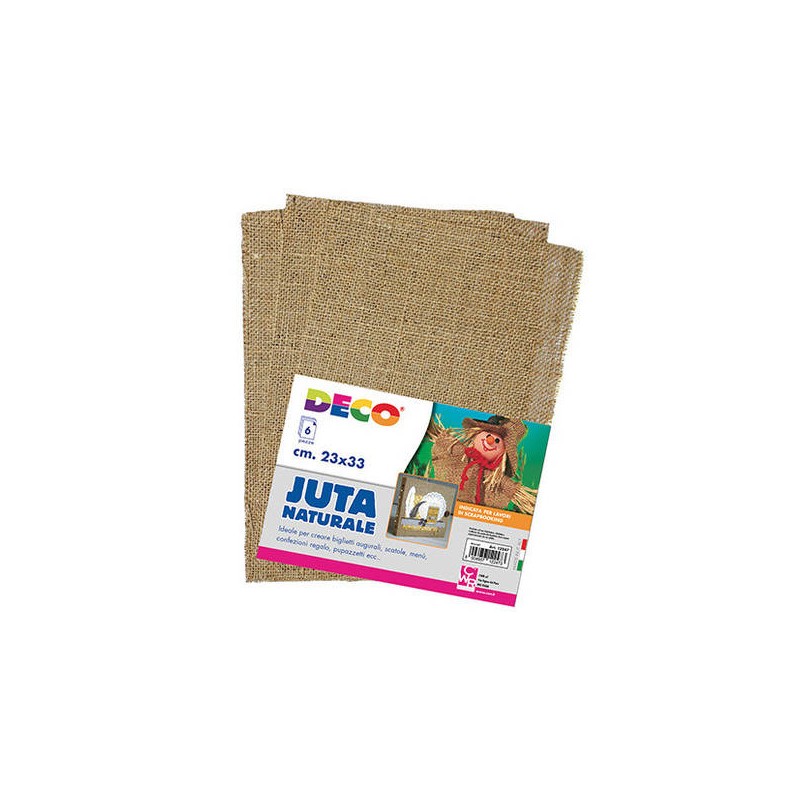 PEZZE DI JUTA GREZZA NATURALE A4 23x33cm 6pz
