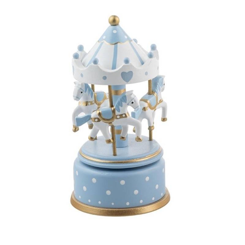 GIOSTRA IN LEGNO C/CAVALLI BIMBO H.17cm ø8cm 1pz