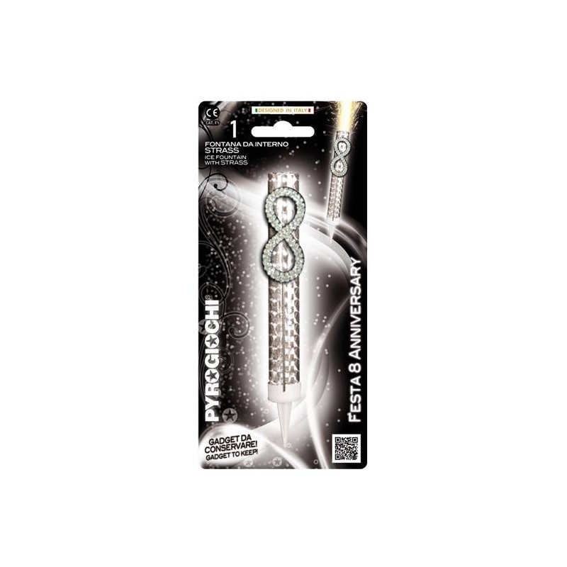 CANDELOTTO TORTA N°8 GLITTER ANNIVERSARY