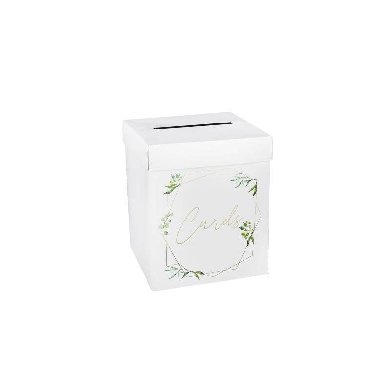 SCATOLA BIANCA PORTA BUSTE/SOLDI DECORATA