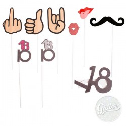 PHOTO BOOTH 18 ANNI GLITTER 9pz