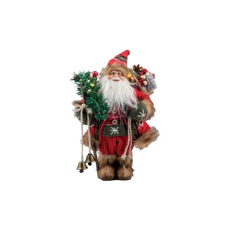 BABBO NATALE ROSSO CON CAMPANE H.30cm