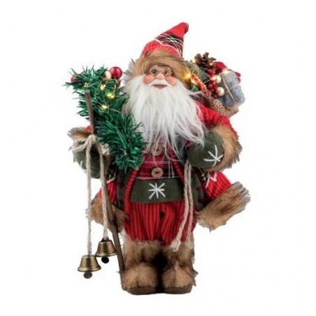 BABBO NATALE ROSSO CON CAMPANE H.30cm