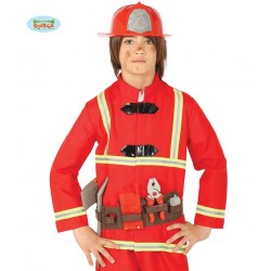 CINTURONE POMPIERE CON ATTREZZI E CASCO