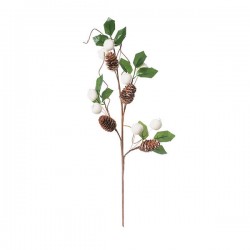 STELO CON PIGNE E MELOGRANO BIANCO H.70cm