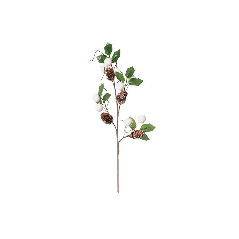 STELO CON PIGNE E MELOGRANO BIANCO H.70cm