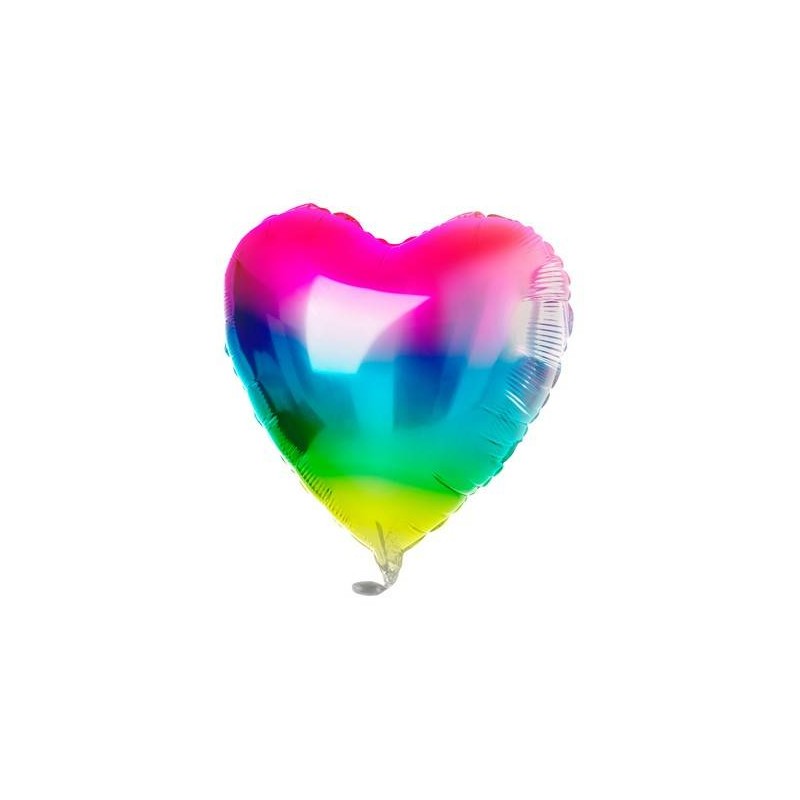 PALLONE MYLAR CUORE 18 45cm RAINBOW YUMMY GUMMY