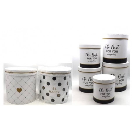 SCATOLA CARTONE TONDA DISEGNI ASS.TI 22x22x 2/5