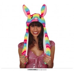 CAPPELLO CONIGLIETTO MULTICOLORE C/MOVIMENTO