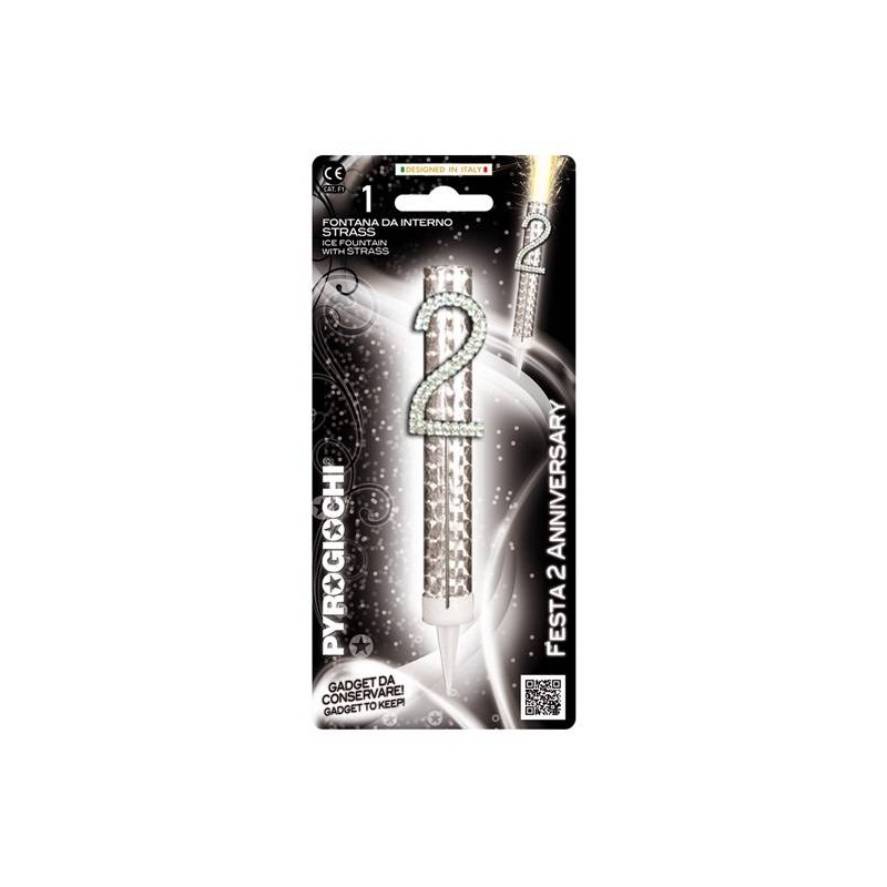 CANDELOTTO TORTA N°2 GLITTER ANNIVERSARY