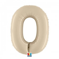 PALLONE NUMERO 0 MYLAR 102cm 40 CREMA
