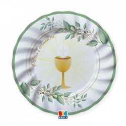 PIATTI CARTA PIANI ø25cm COMUNIONE OLIVE GREEN 8pz