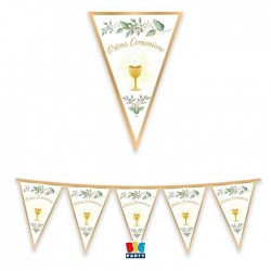 FESTONE BANDIERINE CARTA COMUNIONE OLIVE GREEN 30x300cm