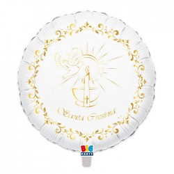 PALLONE MYLAR TONDO 18" 45cm CRESIMA GOLD