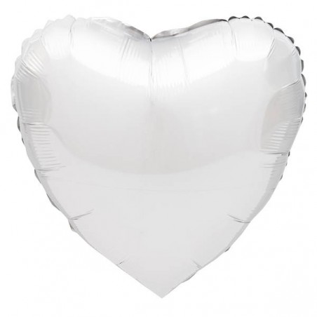 PALLONE MYLAR CUORE BIANCO ø45cm