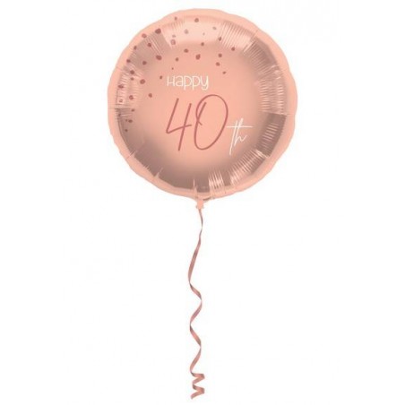 PALLONI MYLAR 18 45cm HAPPY 40 anni LUSH BLUSH TRASPARENTE