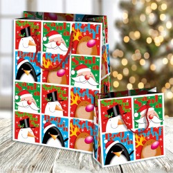 SHOPPER IN CARTA PLASTIFICATA LUCIDA 50x18x70cm SMILE NATALE