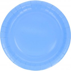 PIATTI PIANI CARTA BIODEGRADABILI 23cm CELESTE 15pz