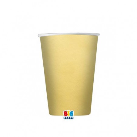 BICCHIERI CARTONCINO WAVY MATT GOLD 20cm 8pz