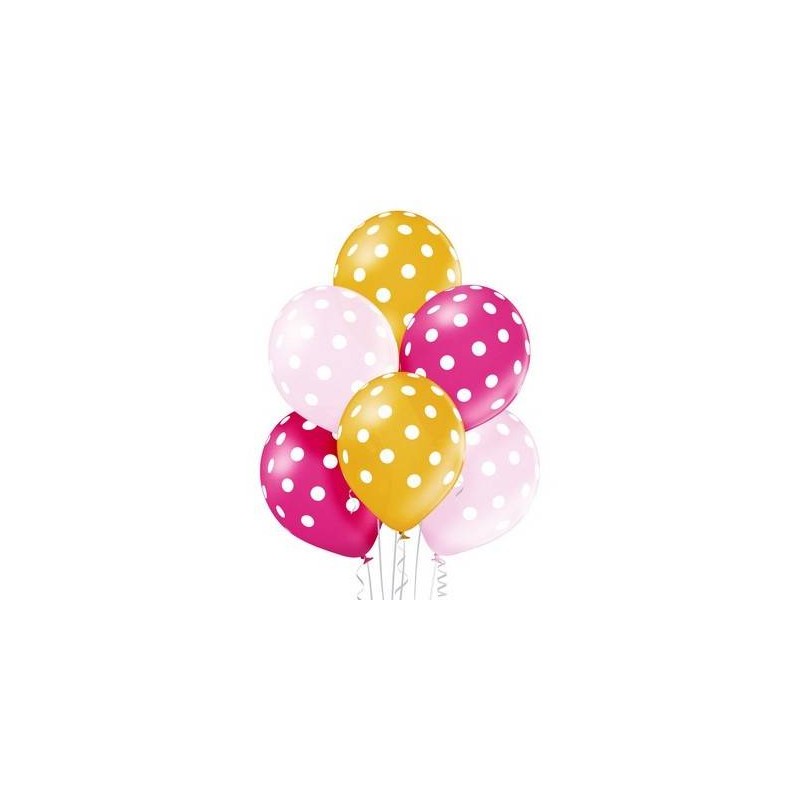 PALLONCINI LATTICE 12 30cm POLKA DOTS GIRL 6pz
