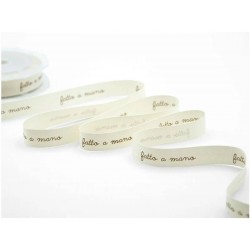 NASTRO POLICOTONE mm15x15mt COL.21/35 FATTO A MANO AVORIO