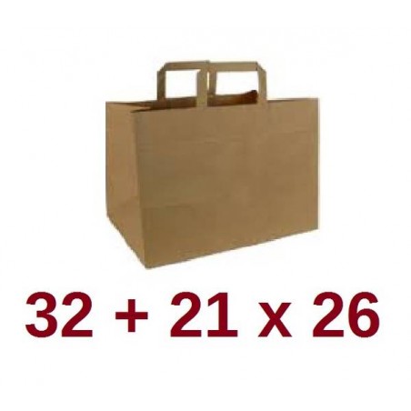 BORSA CARTA AVANA PIATTINA 32+21x26cm 50pz