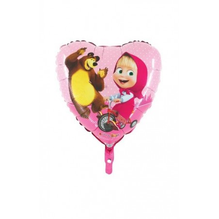 PALLONE MYLAR MASHA & ORSO CUORE 18 43cm