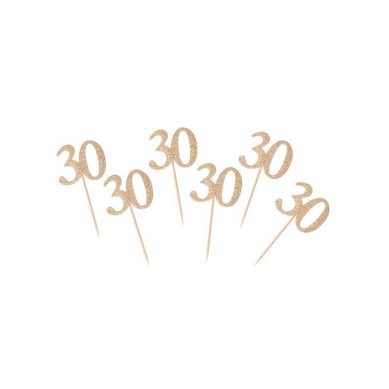 PICKS NUMERO 30 ORO 6pz