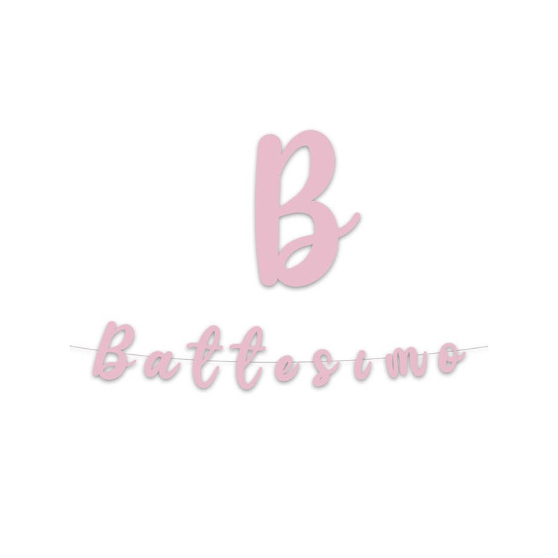 FESTONE ITALIC BATTESIMO ROSA cm15x3mt