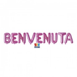 KIT SCRITTA MYLAR BENVENUTA FUCSIA 300x40cm