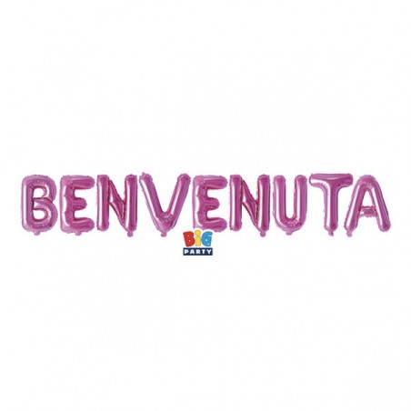 KIT SCRITTA MYLAR BENVENUTA FUCSIA 300x40cm