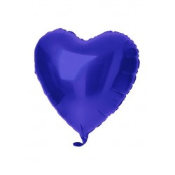 PALLONE MYLAR CUORE 18" 45cm BLU MAT
