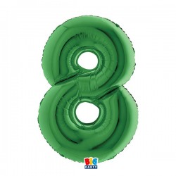 PALLONE NUMERO 8 MYLAR 102cm 40 VERDE