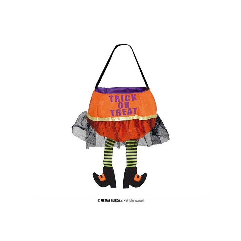 SECCHIELLO FELTRO ARANCIO CON GAMBE STREGA