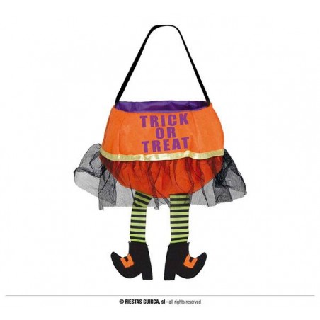 SECCHIELLO FELTRO ARANCIO CON GAMBE STREGA