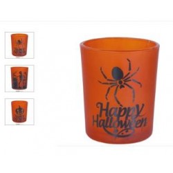 BICCHIERI IN VETRO HALLOWEEN ARANCIONI 3pz