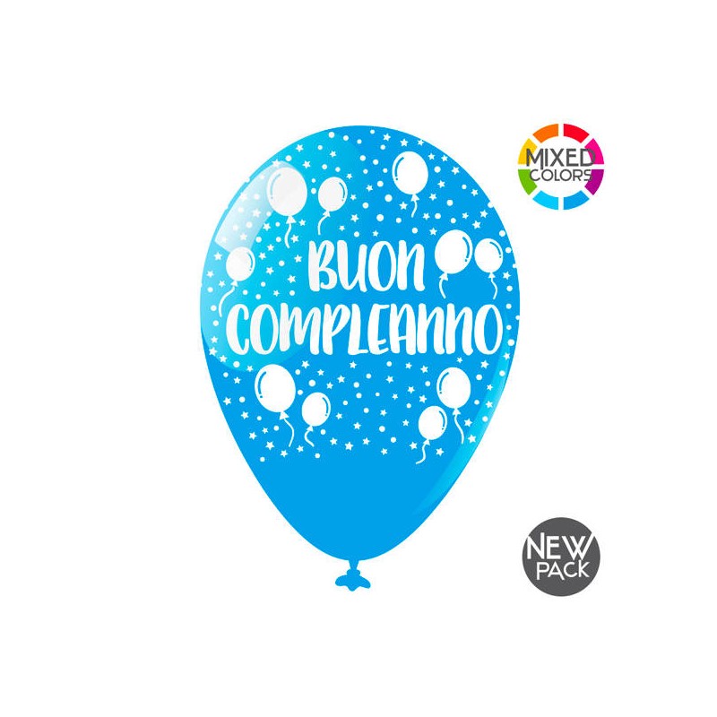 PALLONCINI BUON COMPLEANNO LARGE ASS.TI 10pz