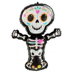 PALLONE MYLAR S/SHAPE SCHELETRO DAY OF THE DEAD 66x86cm