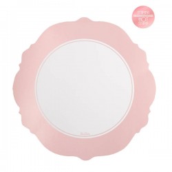 SOTTOPIATTI LIBERTY ø33 BIANCO BORDO ROSEGOLD METAL 4pz