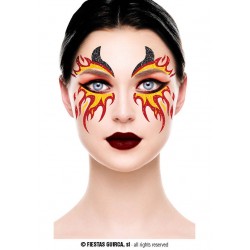 TATUAGGIO VISO DONNA DI FUOCO GLITTER 20x20cm