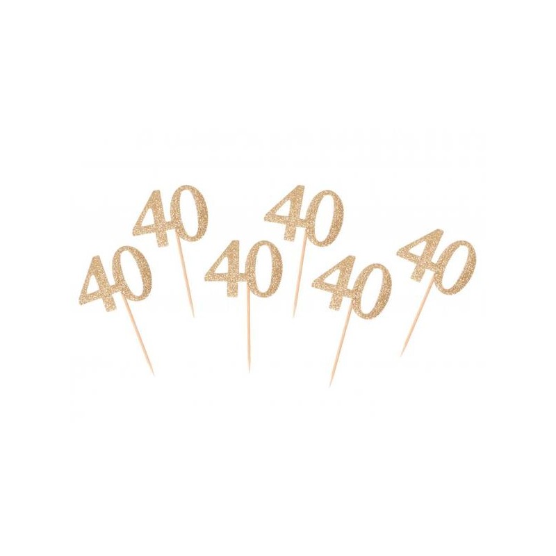 PICKS NUMERO 40 ORO 6pz